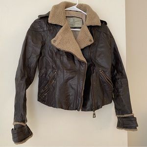 River island brown leather jacket